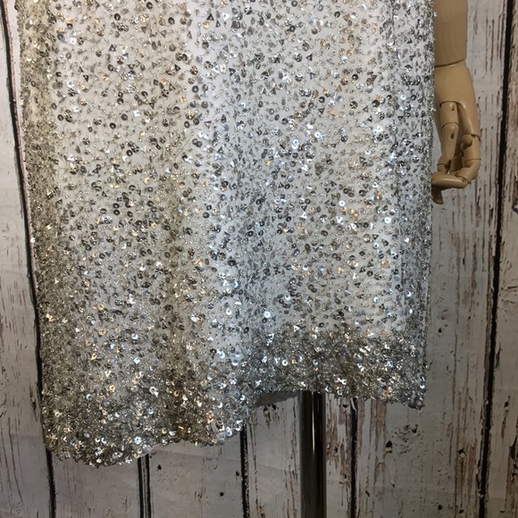🎉HP🎉 NEW NWT Alice + Olivia Blaire Beaded Metallic Sequins Cocktail Dress SMALL - Picture 8 of 16